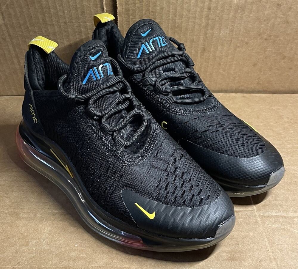 Nike Air Max 720 Black Yellow Shoes Light Use Womens Size 7 Fast Shipping